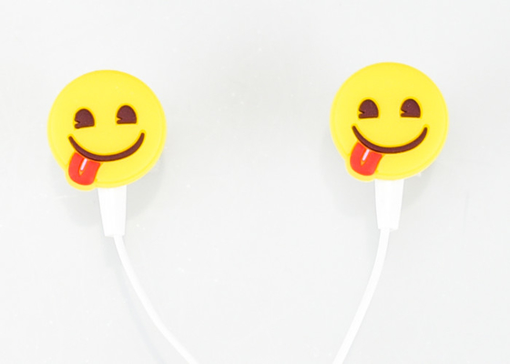 Estéreo 3,5 milímetros en multicolor del auricular del silicón de Emoji del oído con la longitud del 1.2m
