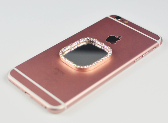 Accesorios cuadrados del teléfono celular de la etiqueta del espejo con la decoración apta de Smartphone del borde del diamante