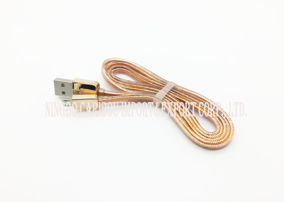 Diseño de gama alta de carga rápido de la cadena del oro del cable de datos del oro con el conector USB micro
